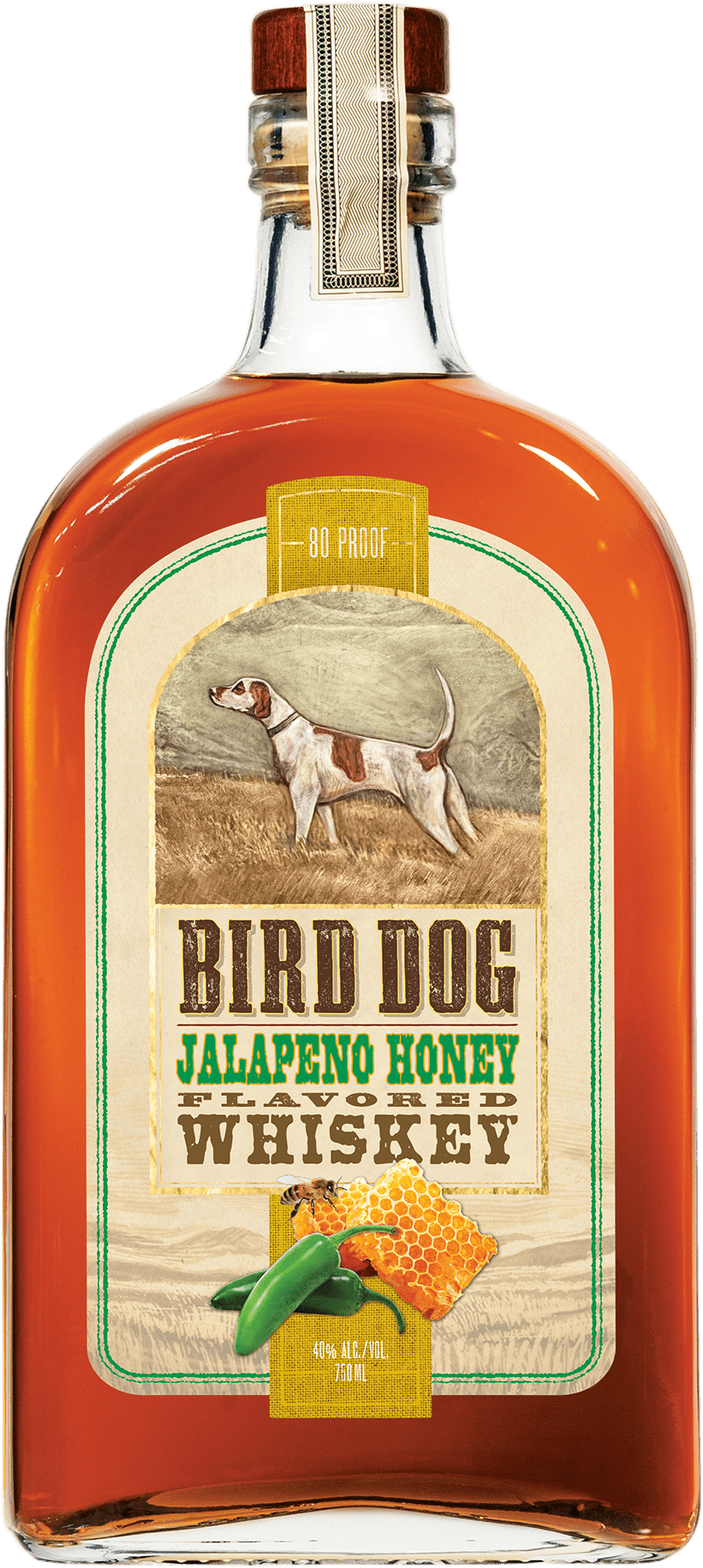 Bottle of Bird Dog Jalapeño Honey Whiskey