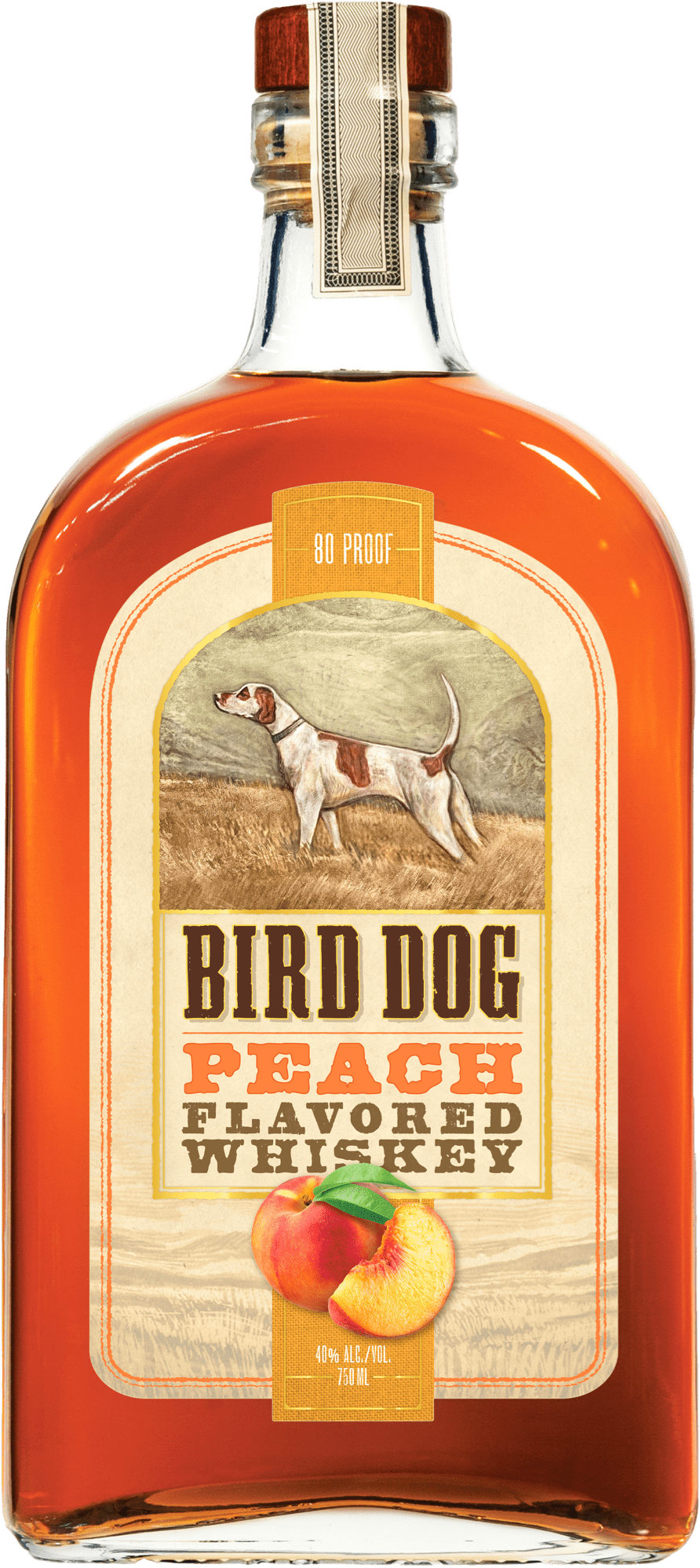 Bottle of Bird Dog Peach Whiskey