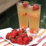 Strawberry Lemonade whiskey cocktail in two glasses